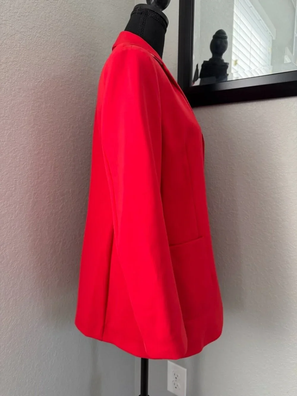 BOGNER Red Stretch Single Breasted Blazer Sz 12 Large
